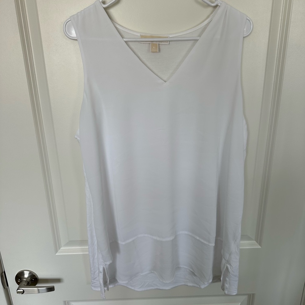 Michael Kors - XL - White Sleeveless V-Neck Top